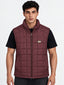 Men's Solid Mock Collar Sleeveless Regular Fit Quilted Jacket