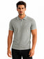 Solid Regular Fit Zipper Polo T-shirt with Tipped Details