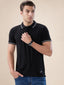Black Textured Regular Polo