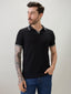 Men's Textured Solid Half Sleeves Polo T-Shirt with Tipping Detail