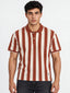 Men's Cotton Blend Striped Polo Collar Regular Fit T-Shirt