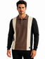 Black Color Block Knit Polo T-shirt