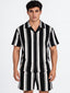 Men's Striped Regular Fit Co-Ord Set