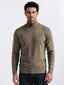 Khaki Melange Roll Neck Sweater