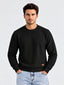Black Textured Crew Sweater
