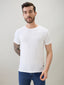 Men's Geometric Textured Solid Round Neck Regular Fit Half Sleeve T-Shirt