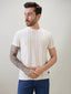 Men's Structured Striped Half Sleeves Regular Fit T-Shirt
