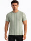 Sage Green Textured Stripe T-shirt