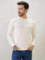 Mens Textured Round Neck Full Sleeves Regular Fit T-Shirt