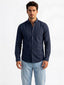 Solid Navy Button-Down Casual Shirt