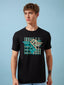 Mens Chest Graphic Printed Round Neck Tshirt
