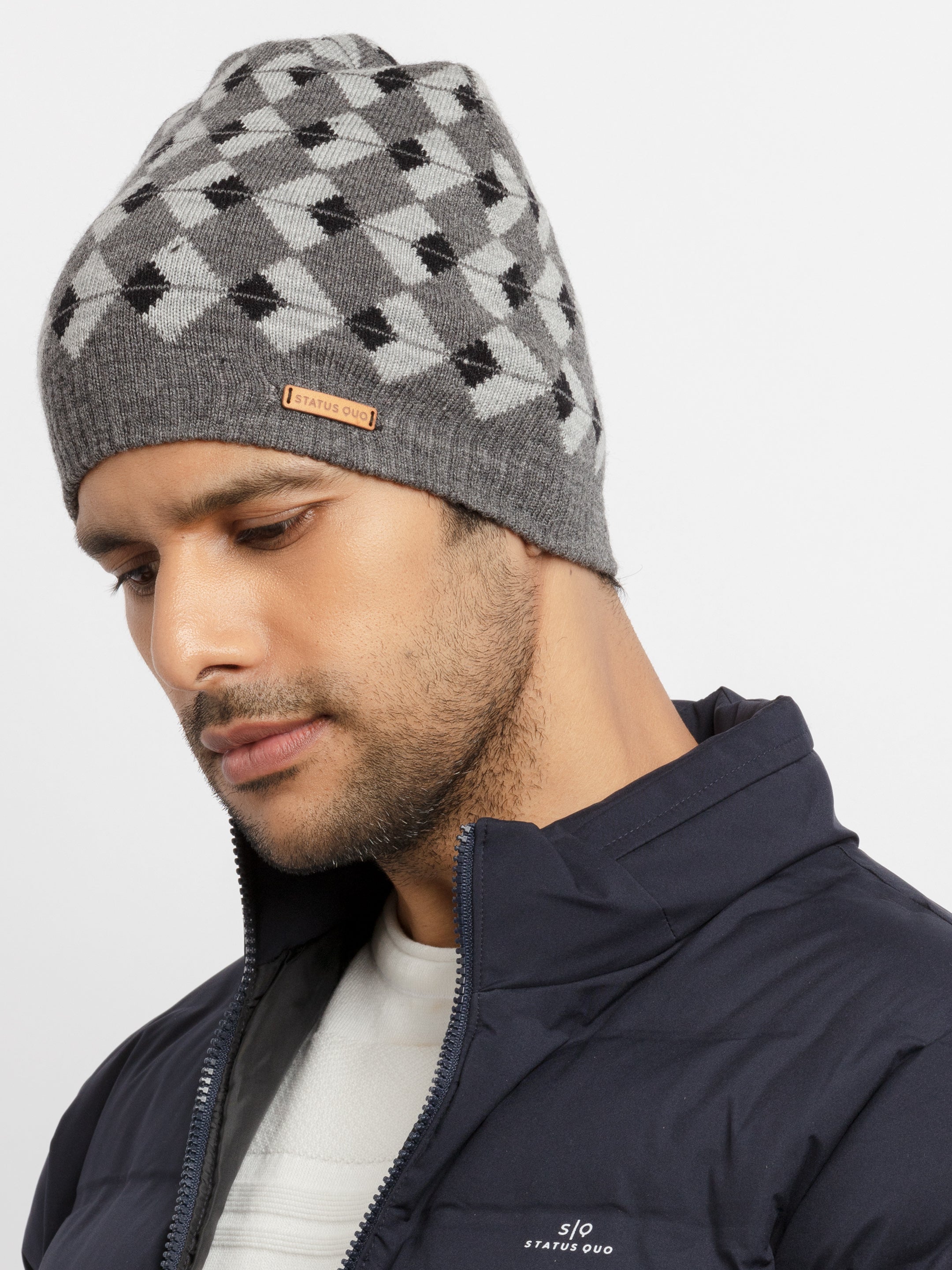 Buy Grey Knitted Cap - Winter Caps for Men