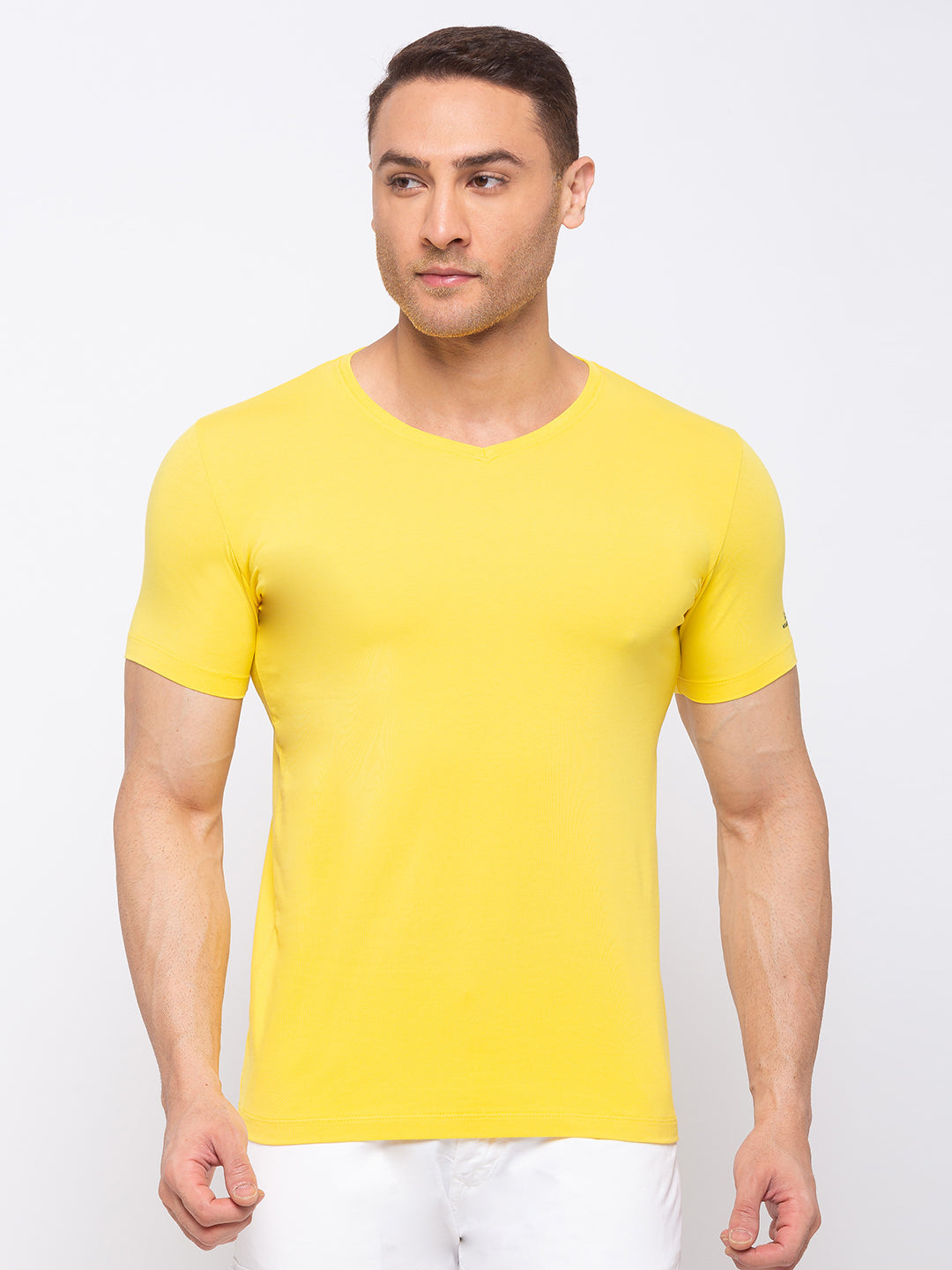 Solid Slim Fit V-Neck T-shirt