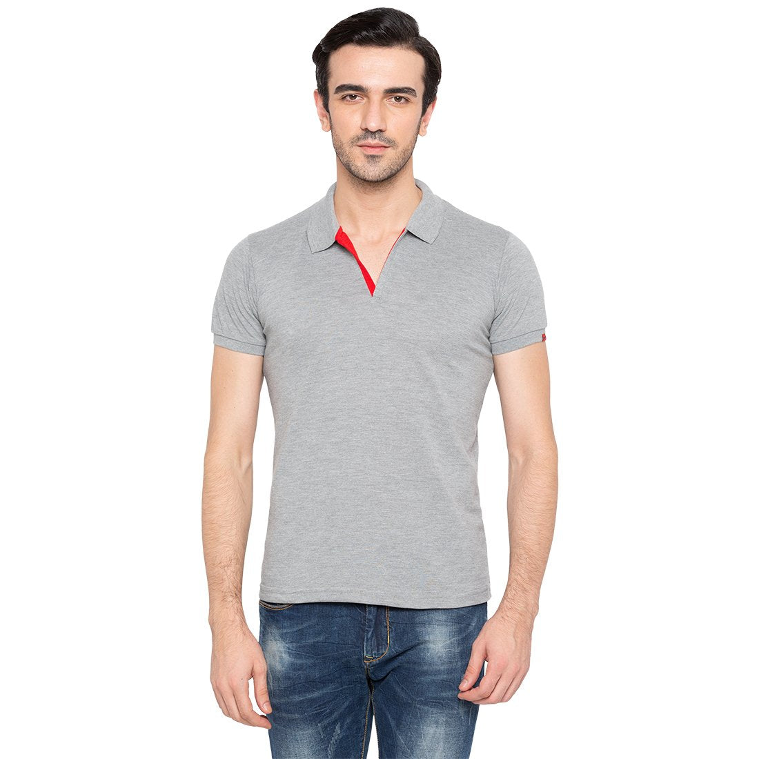 Grey mel polo t shirt Grey mel polo t shirt
