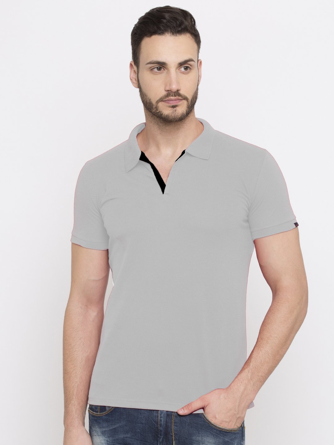 Status Quo |Solid T-shirt with Polo Collar - M, L, XL, XXL Status Quo |Solid T-shirt with Polo Collar - M, L, XL, XXL