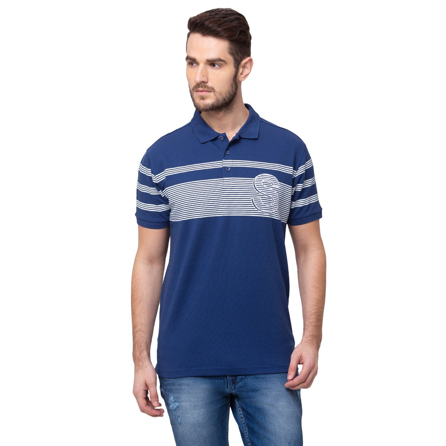 Status Quo |INDIGO Collar Neck T-Shirt - M, L, XL, XXL Status Quo |INDIGO Collar Neck T-Shirt - M, L, XL, XXL