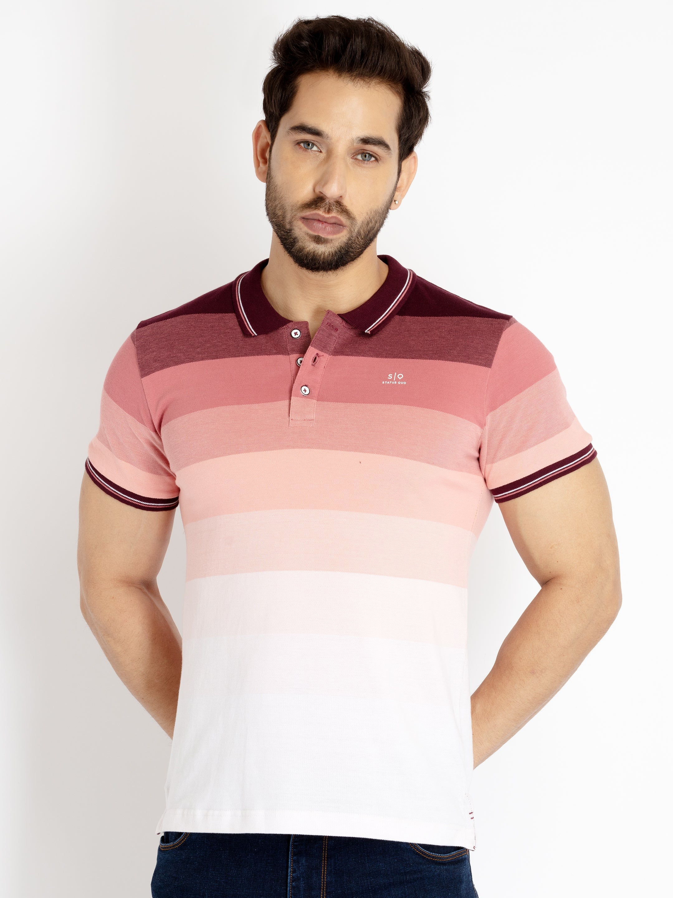 Striped polo t shirt