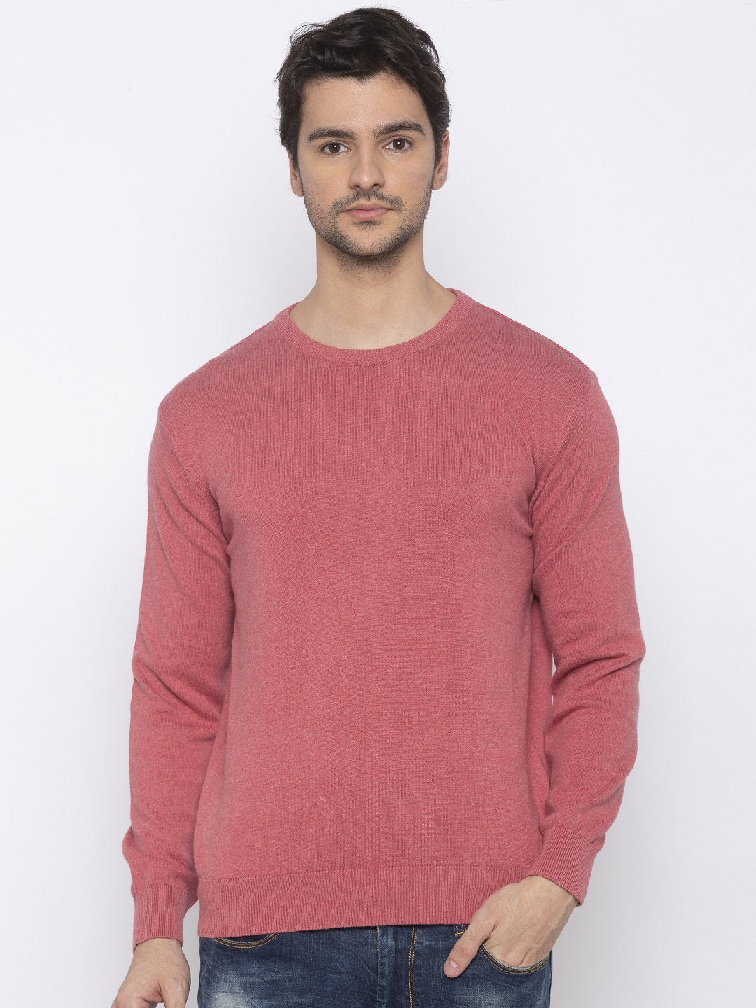 Status Quo |Red Mel Round Neck Sweater - 3XL, 4XL, 5XL Status Quo |Red Mel Round Neck Sweater - 3XL, 4XL, 5XL