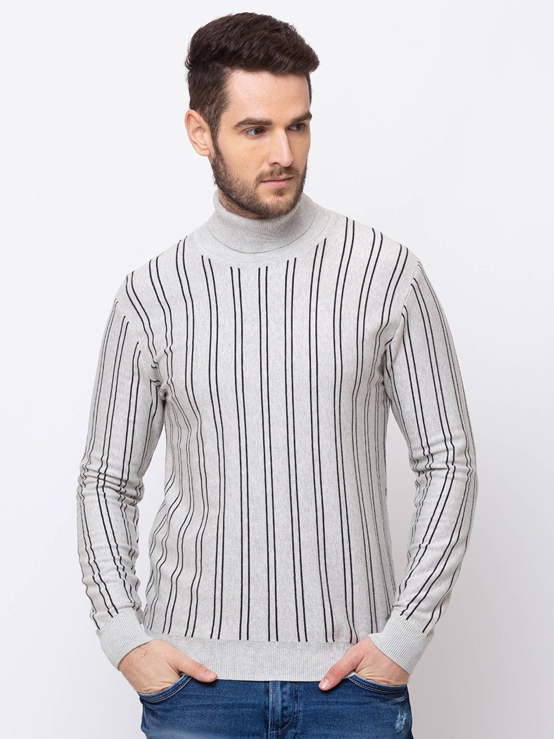 Status Quo |Ecru Mel Turtle Neck Sweater - M, L, XL, XXL Status Quo |Ecru Mel Turtle Neck Sweater - M, L, XL, XXL