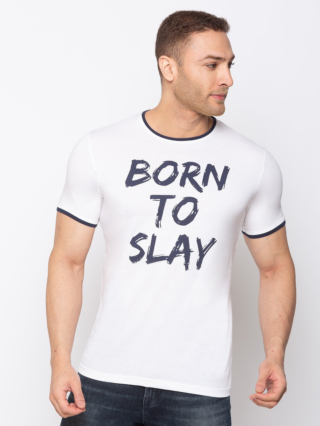 Status Quo |Printed Regular Fit Round Neck T-shirt - M, L, XL, XXL Status Quo |Printed Regular Fit Round Neck T-shirt - M, L, XL, XXL
