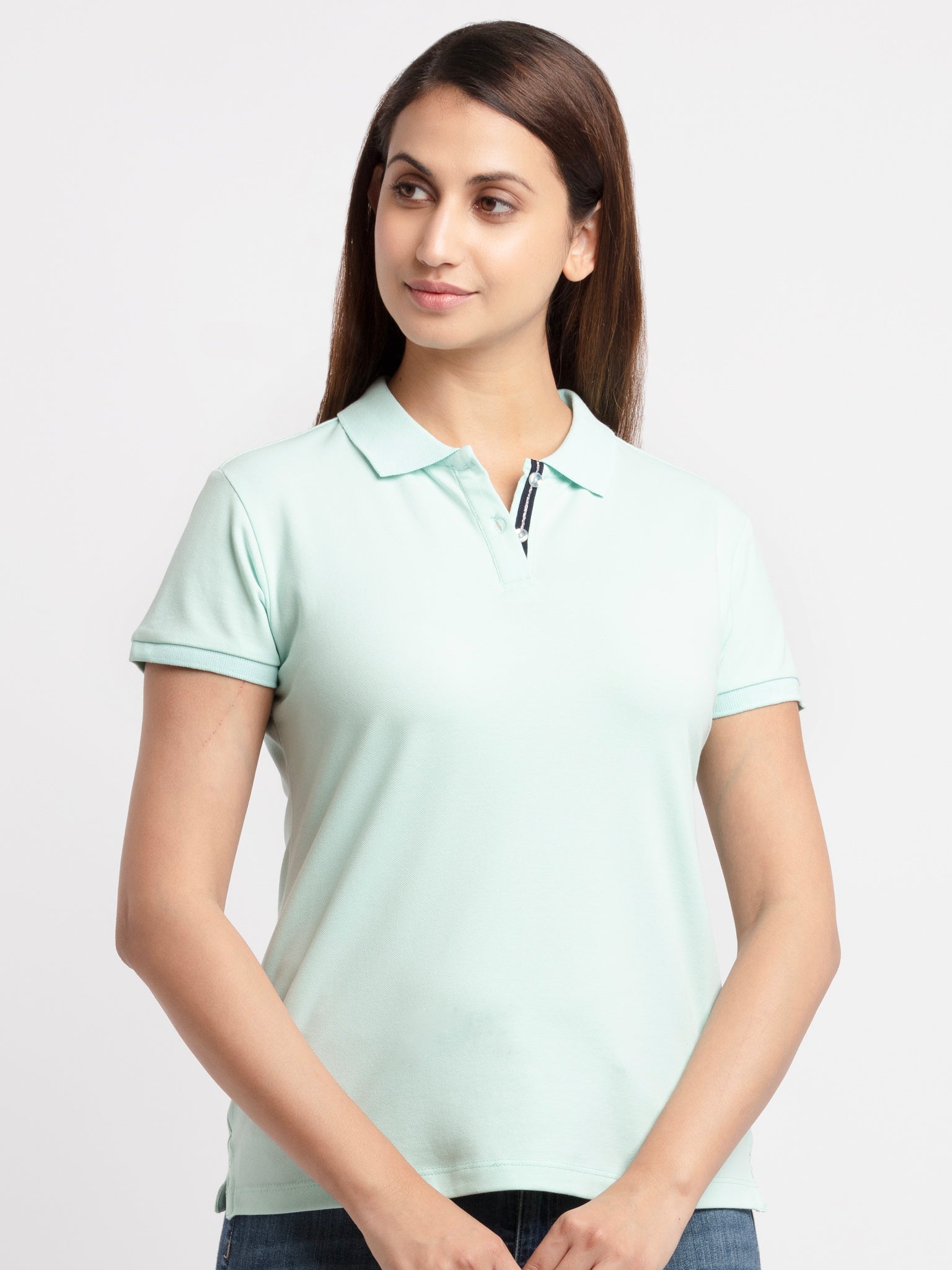 Buy Solid Polo T-Shirt for Women Status Quo - Main Image