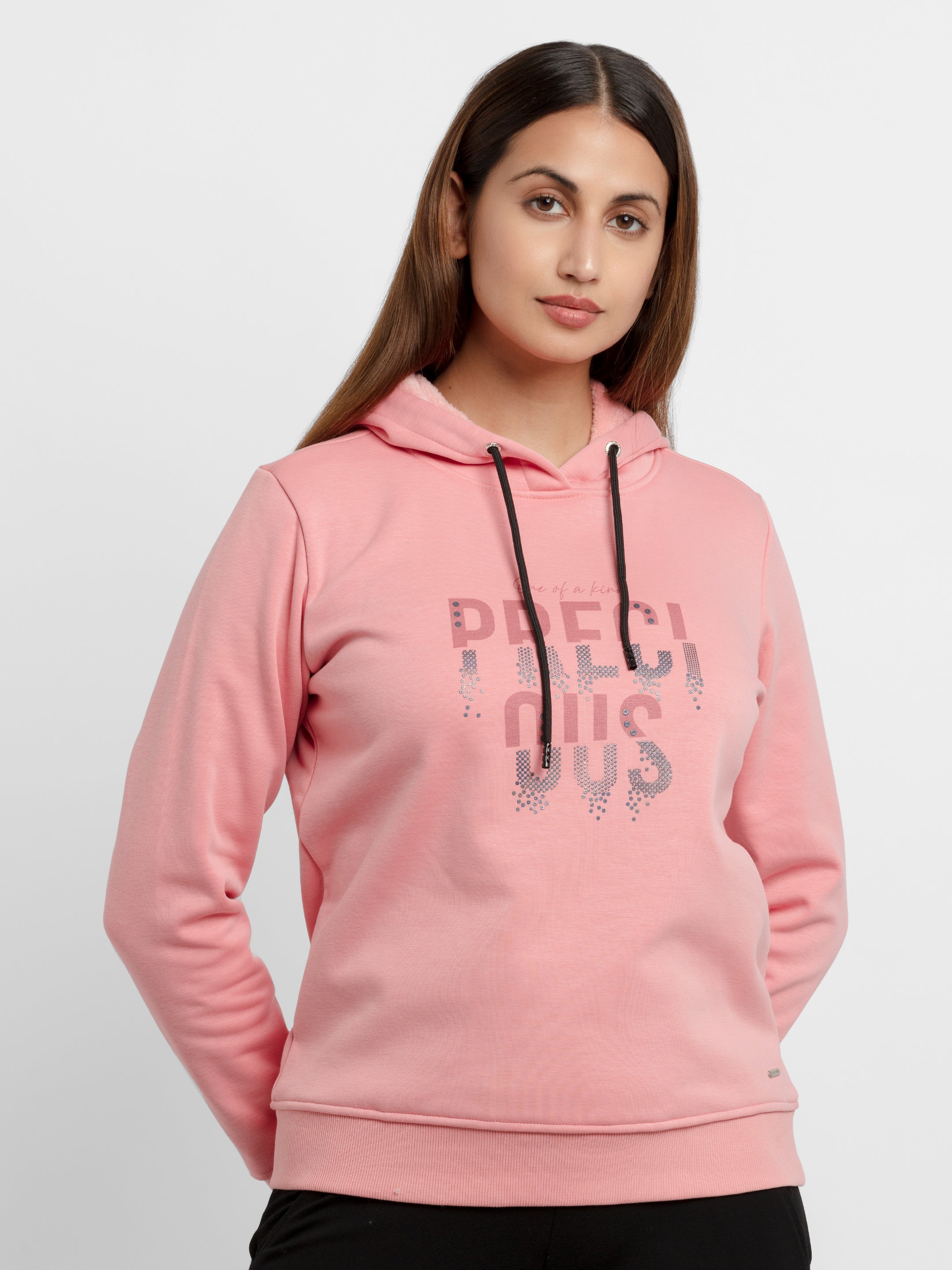 Womens Printed Hooded Sweatshirt M - Main Image