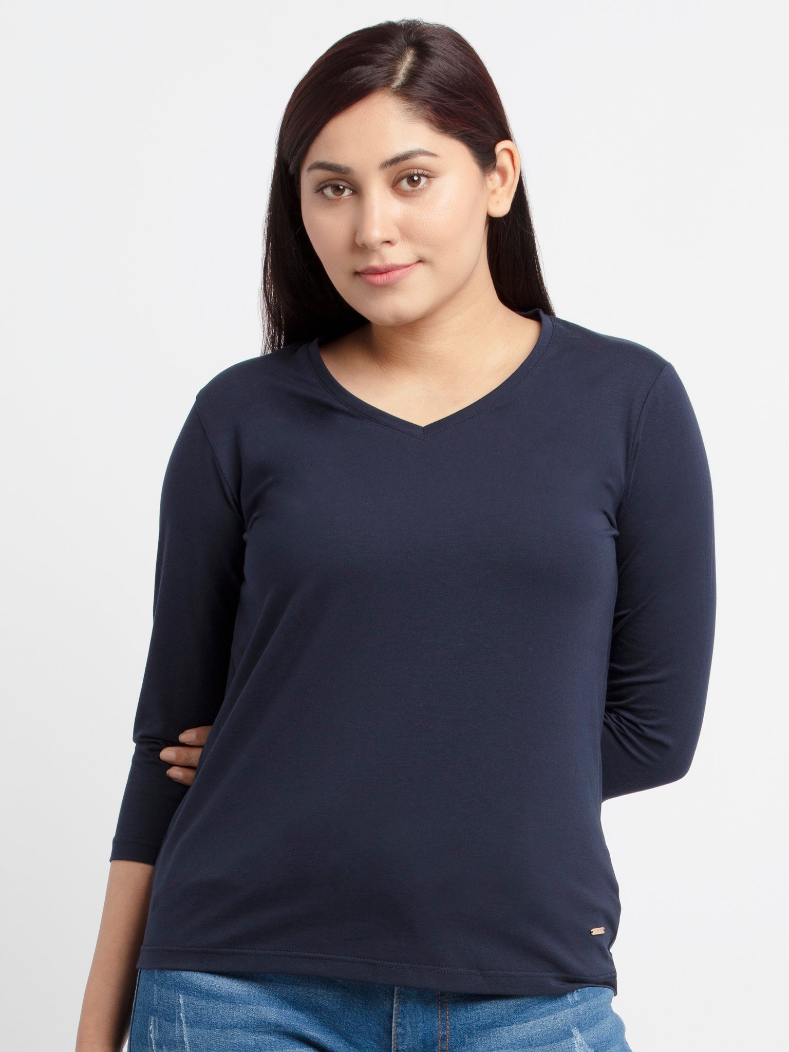 Status Quo |Womens Solid V Neck T-Shirt - S, M,  L,  XL,  XXL, 3XL Status Quo |Womens Solid V Neck T-Shirt - S, M,  L,  XL,  XXL, 3XL