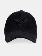 Status Quo Black Corduroy Cap with Embroidered Logo