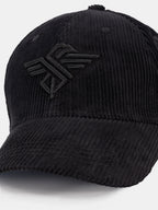 Status Quo Black Corduroy Cap with Embroidered Logo