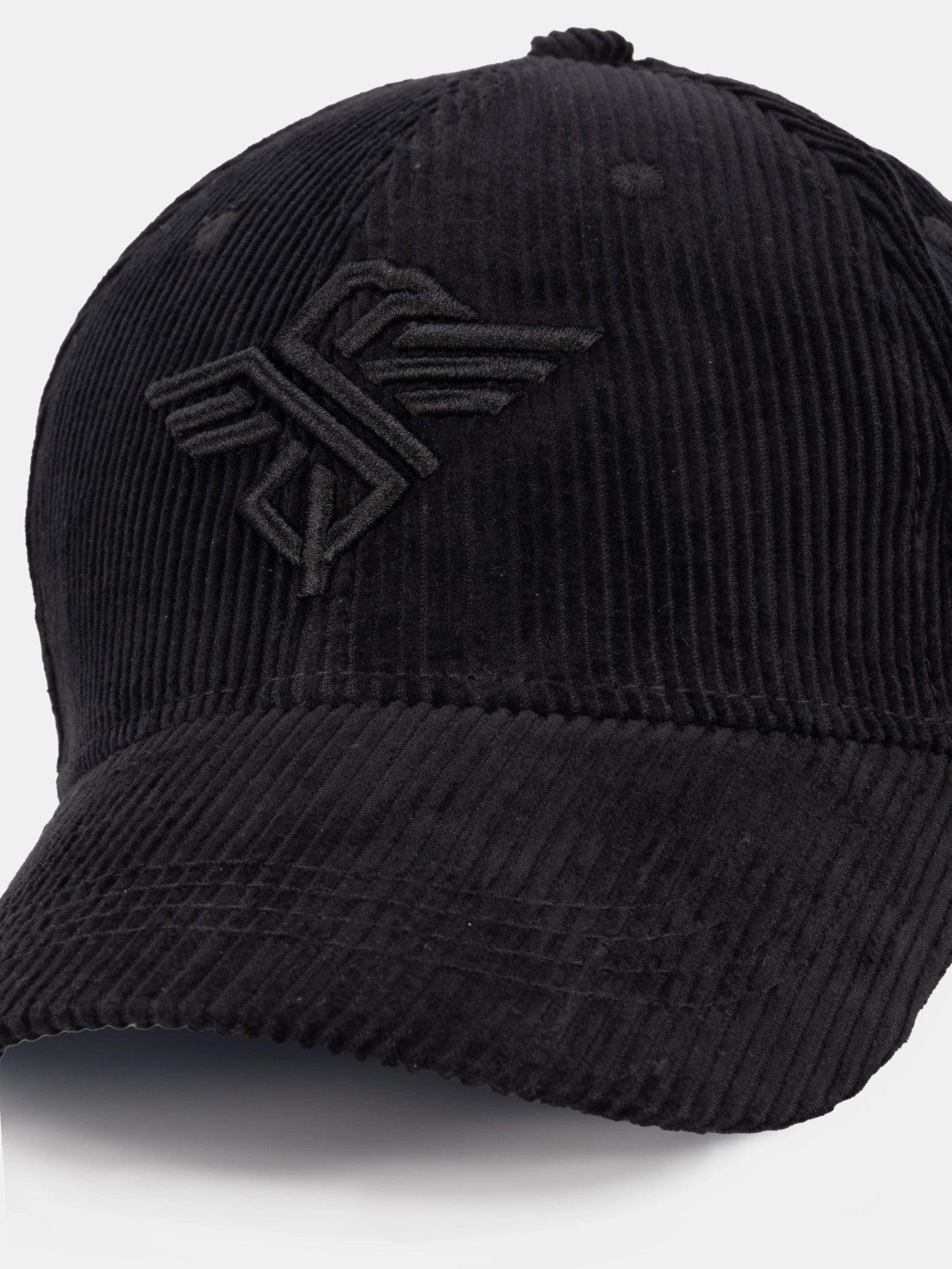 Status Quo Black Corduroy Cap with Embroidered Logo