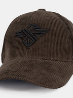 Status Quo Olive Corduroy Cap with Embroidered Logo