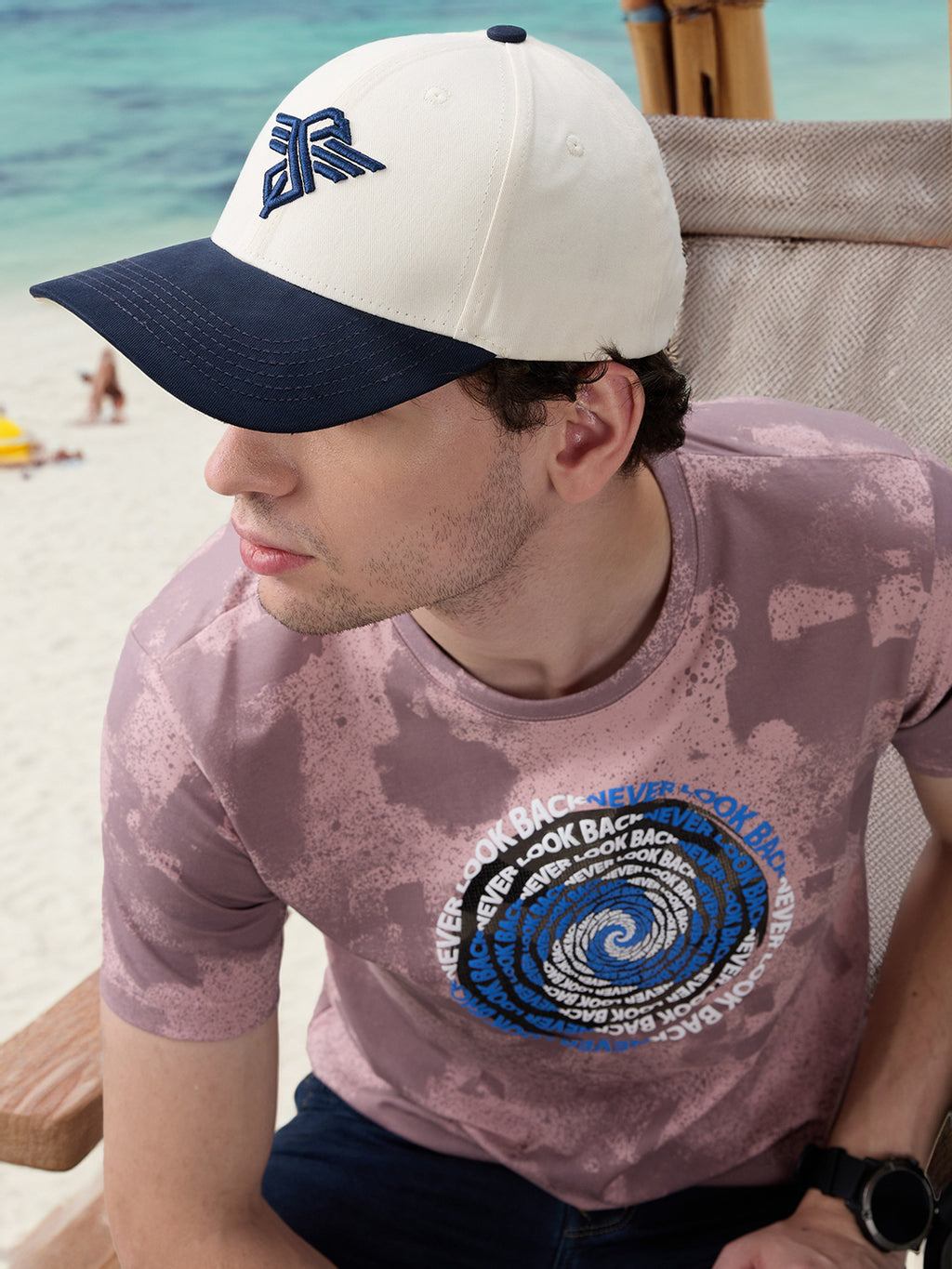 Status Quo Natural & Navy Basketball Cap with Logo