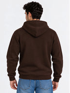 Solid Hooded Blended Regular Fit Sweatshirt