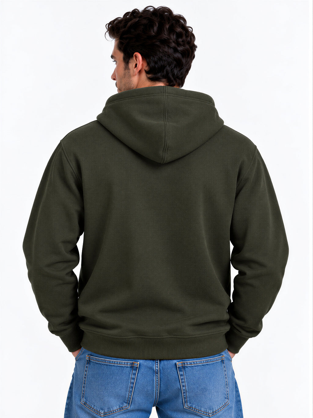 Solid Hooded Blended Regular Fit Sweatshirt