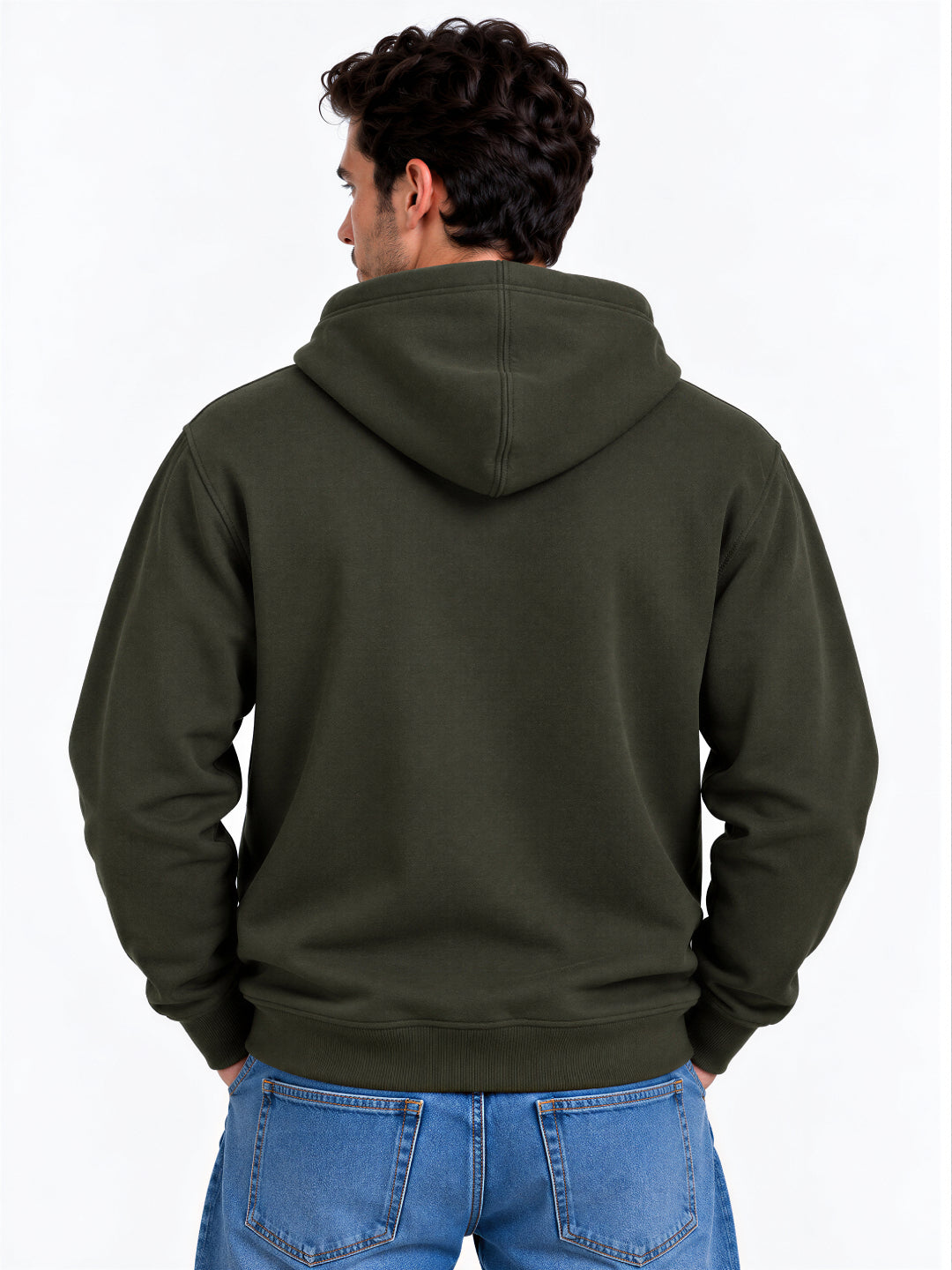 Solid Hooded Blended Regular Fit Sweatshirt