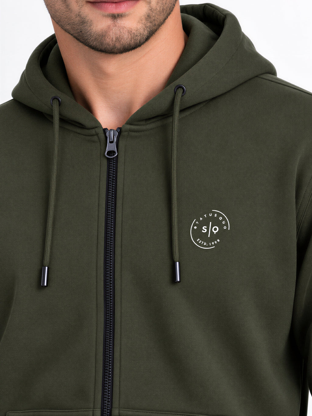 Solid Hooded Blended Regular Fit Sweatshirt