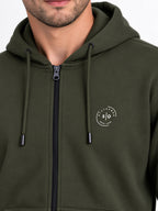 Solid Hooded Blended Regular Fit Sweatshirt