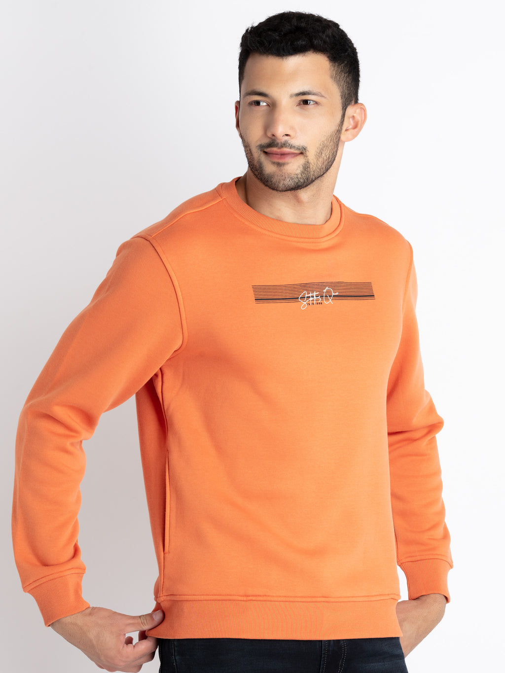 Men's Cotton Round Neck Pullover Sweatshirt