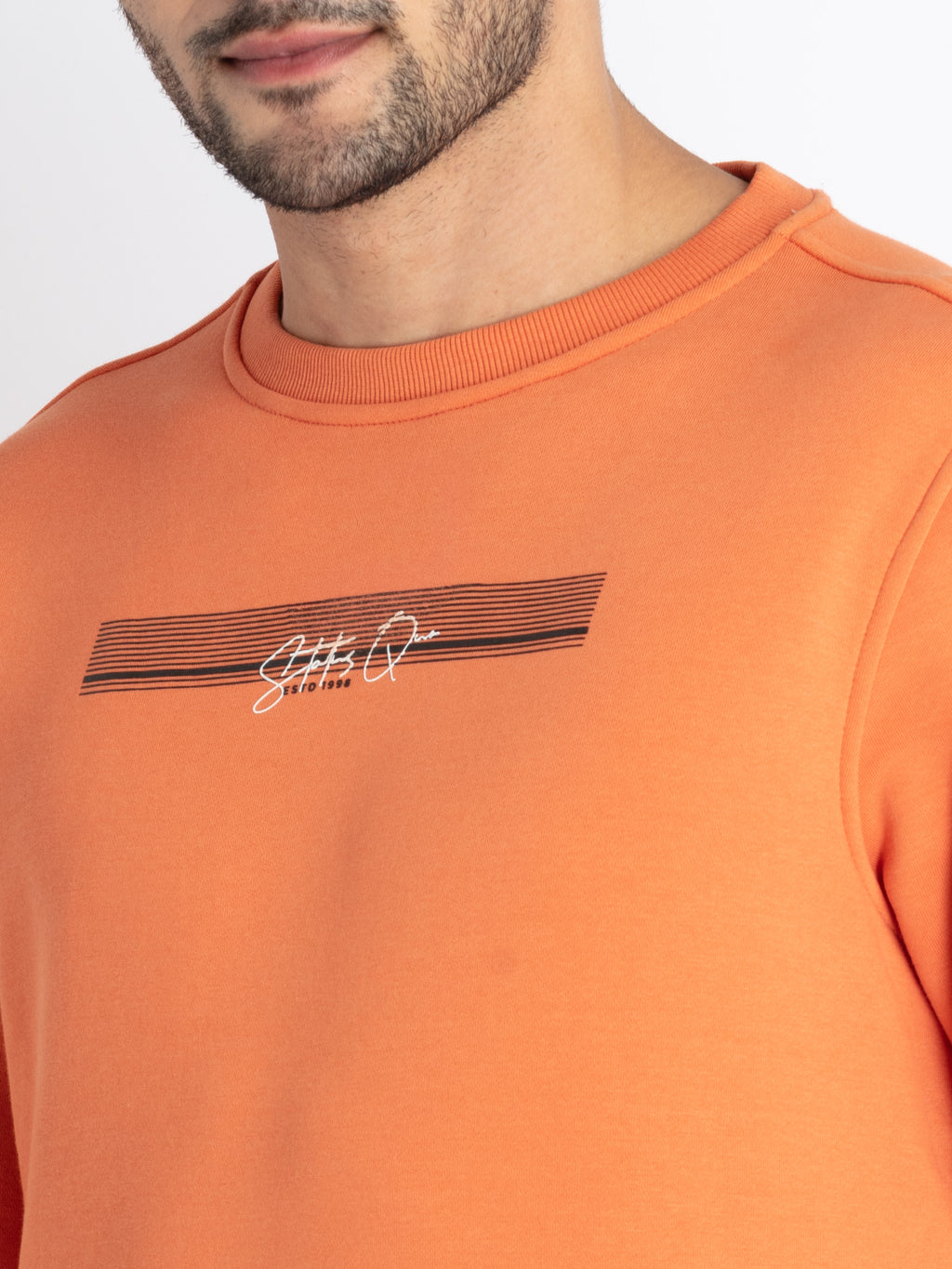 Men's Cotton Round Neck Pullover Sweatshirt