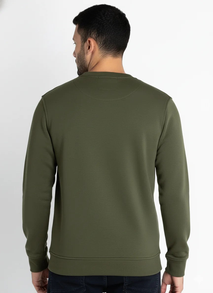 Typography Print Fleece Sweatshirt