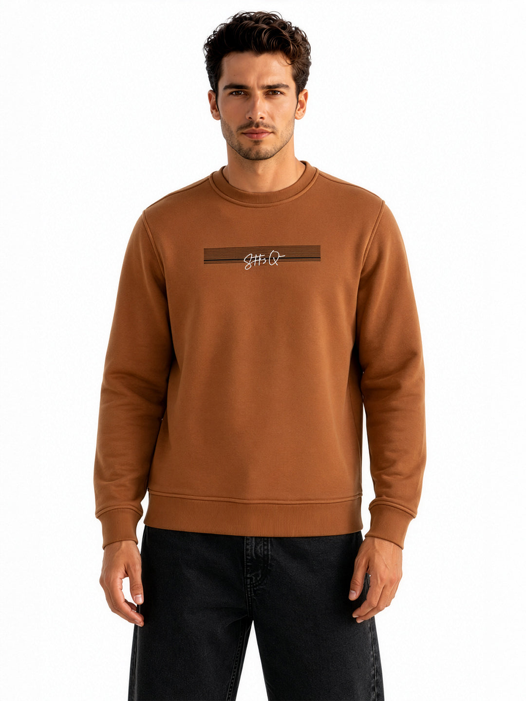 Men's Cotton Round Neck Pullover Sweatshirt