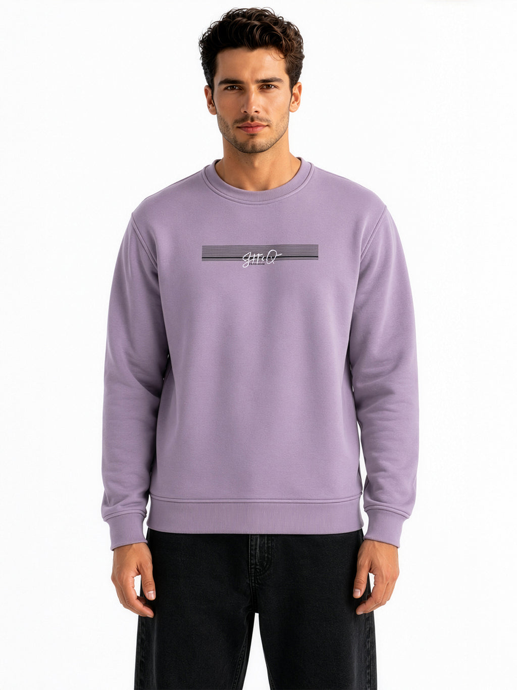 Men's Cotton Round Neck Pullover Sweatshirt