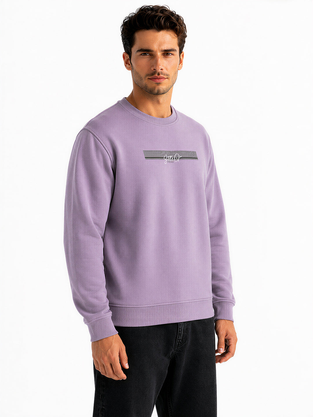 Men's Cotton Round Neck Pullover Sweatshirt