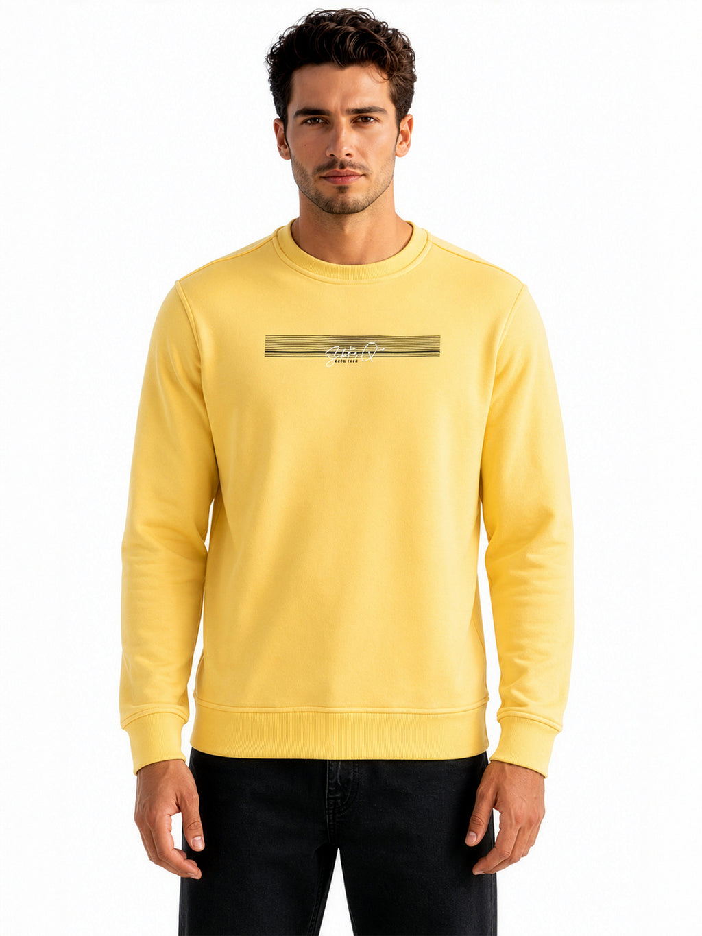 Men's Cotton Round Neck Pullover Sweatshirt