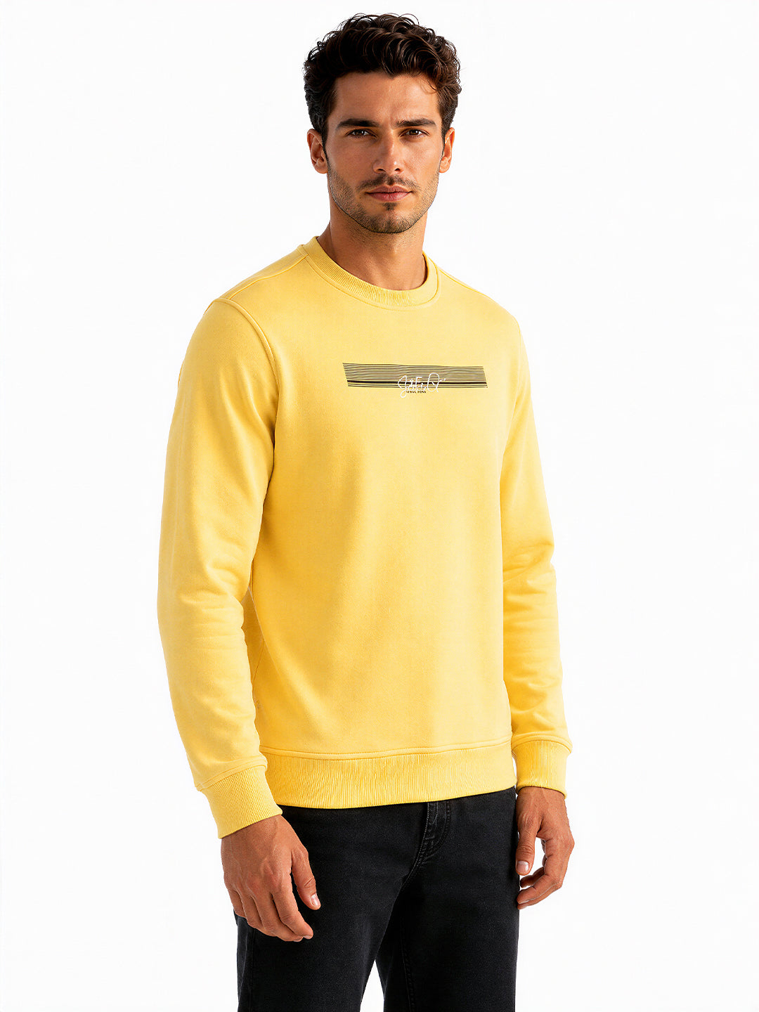 Men's Cotton Round Neck Pullover Sweatshirt