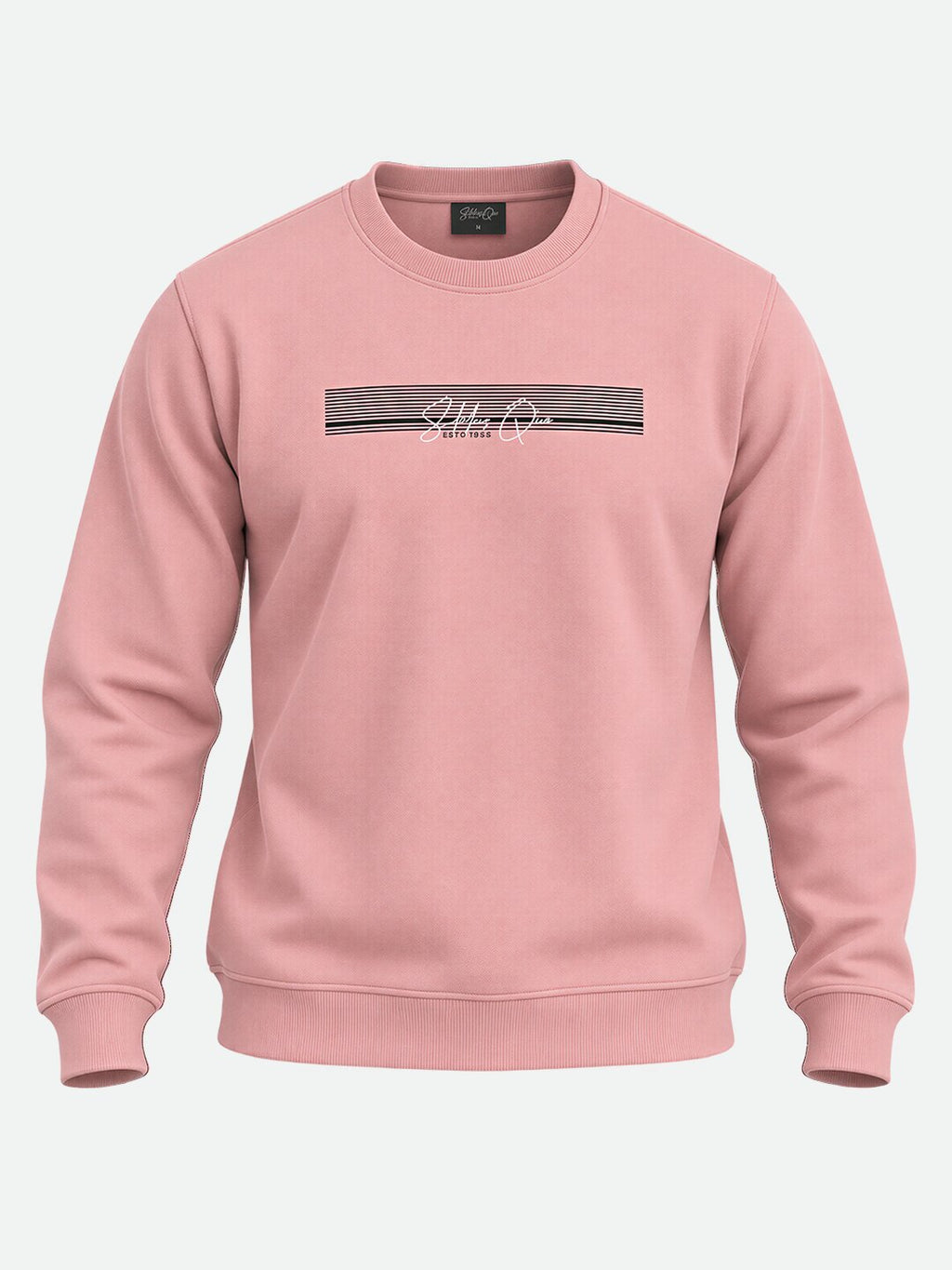 Mens Solid Round Neck Sweatshirt