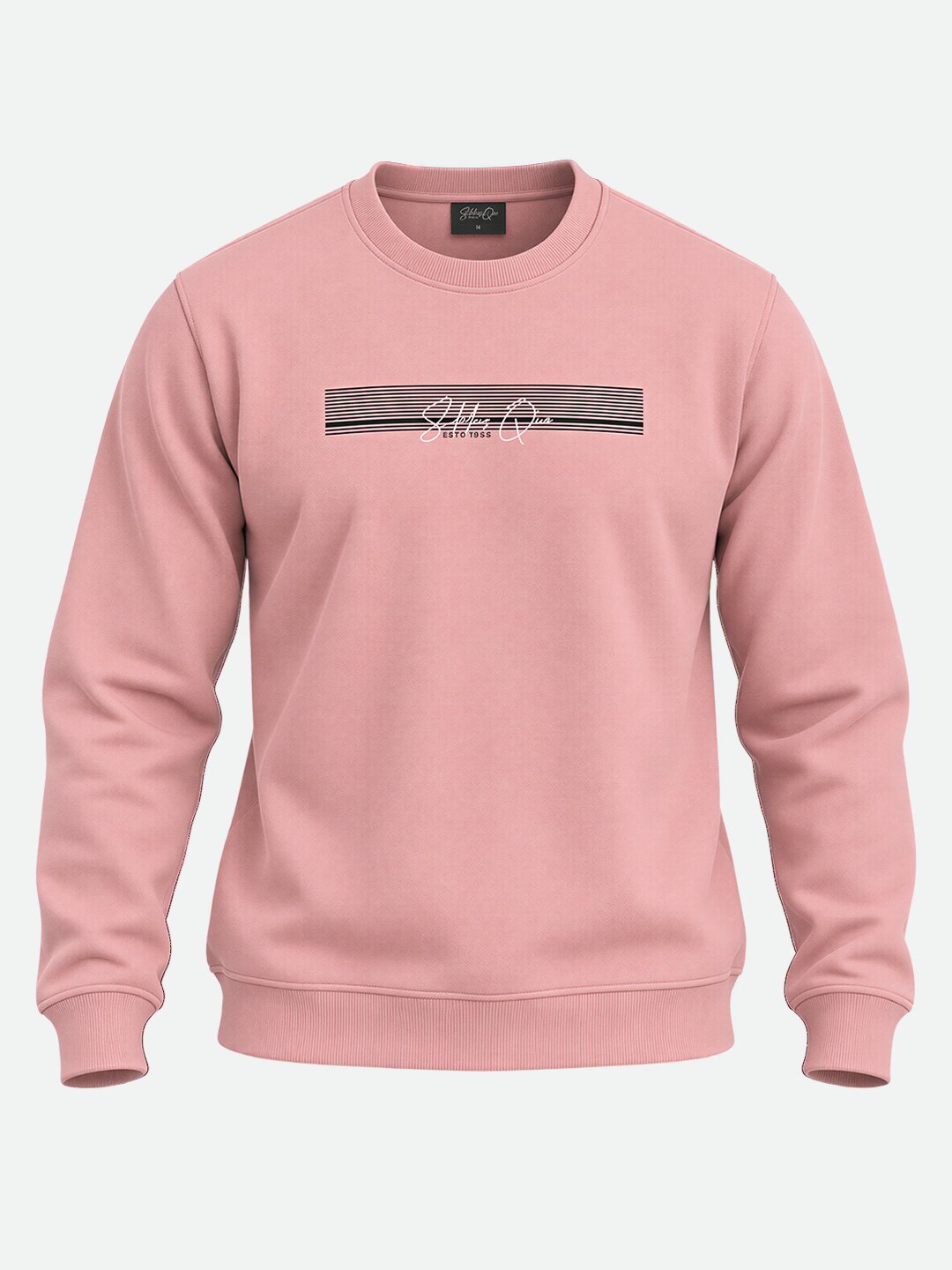 Mens Solid Round Neck Sweatshirt
