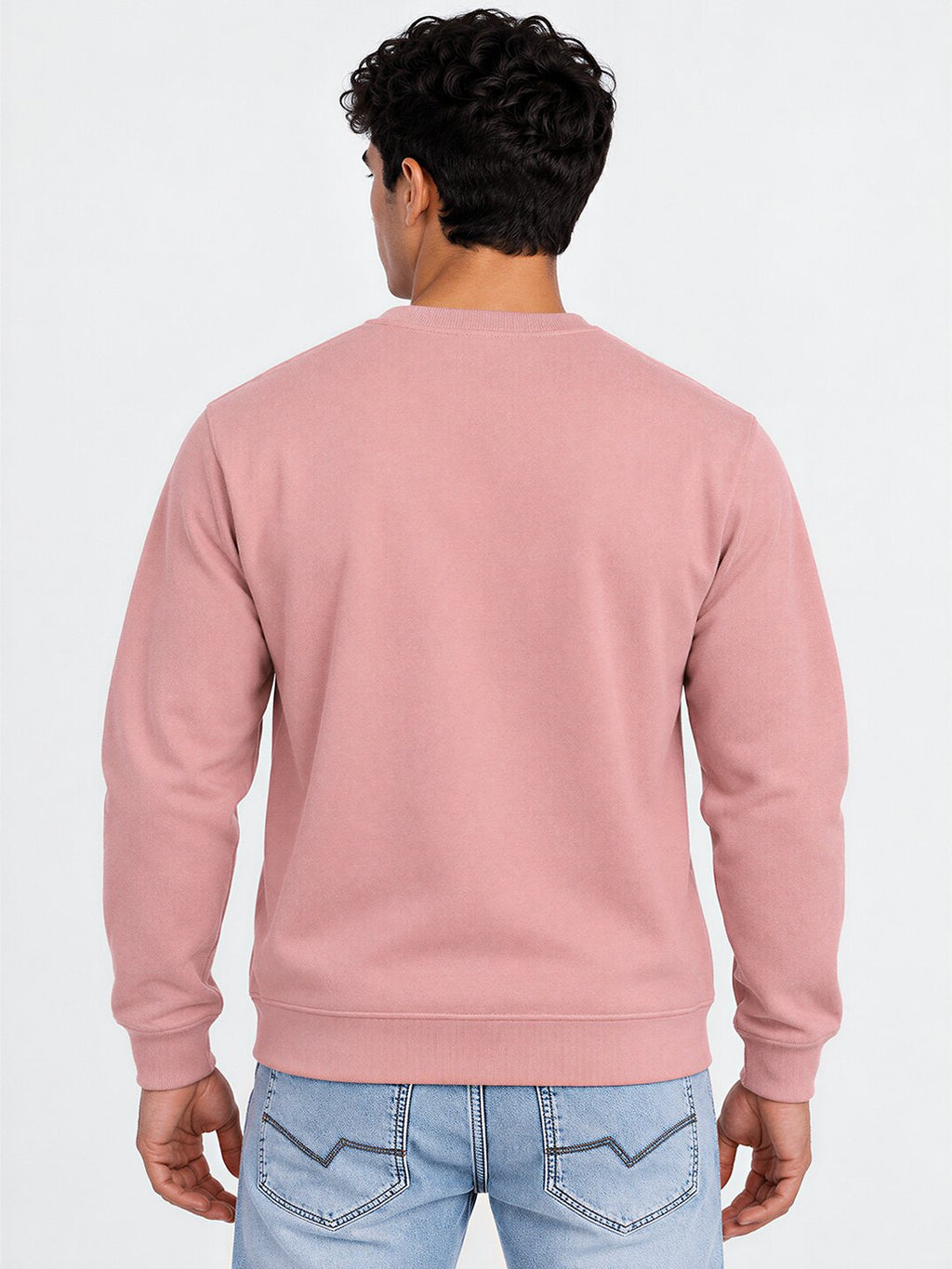 Mens Solid Round Neck Sweatshirt