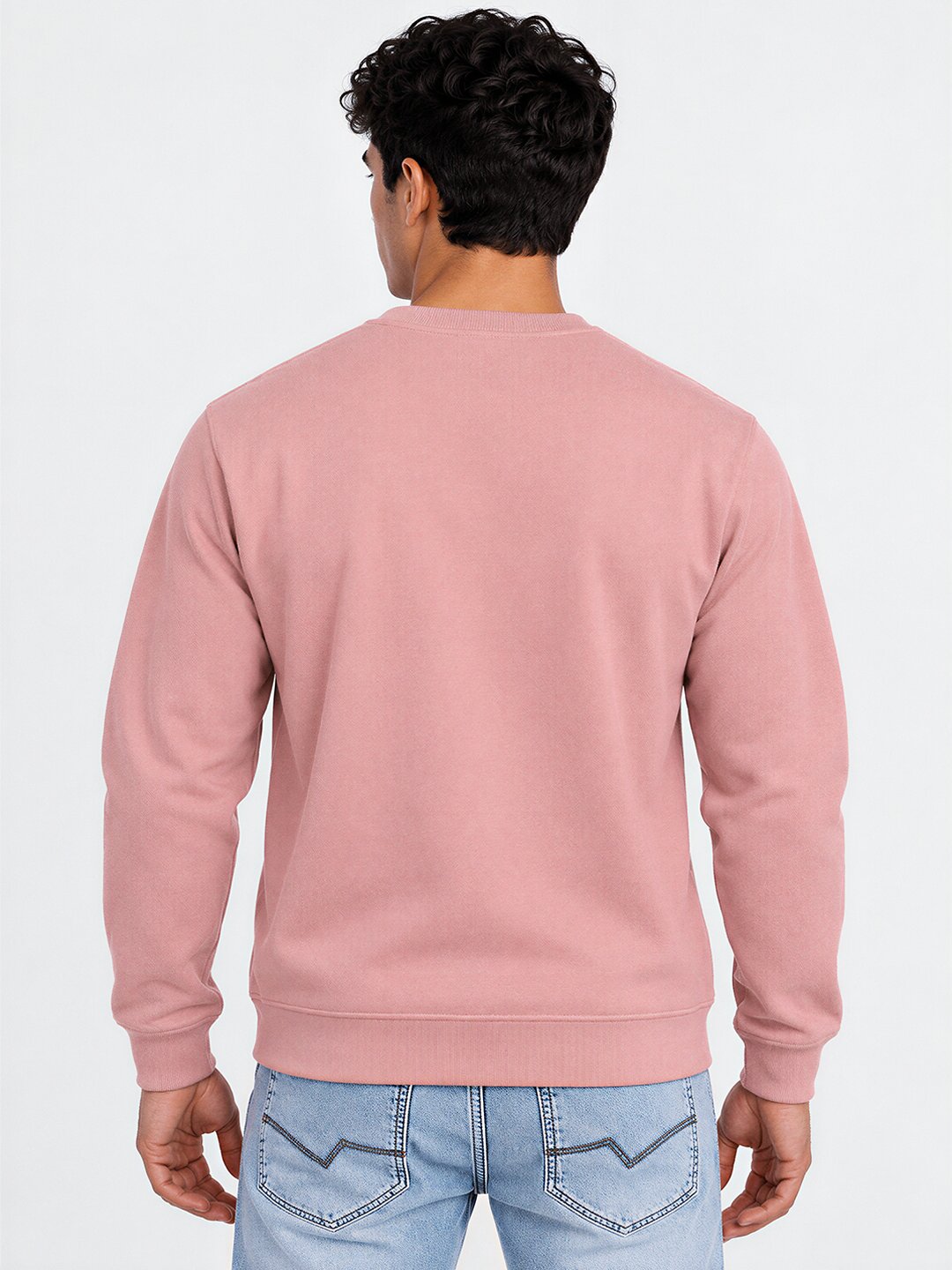 Mens Solid Round Neck Sweatshirt
