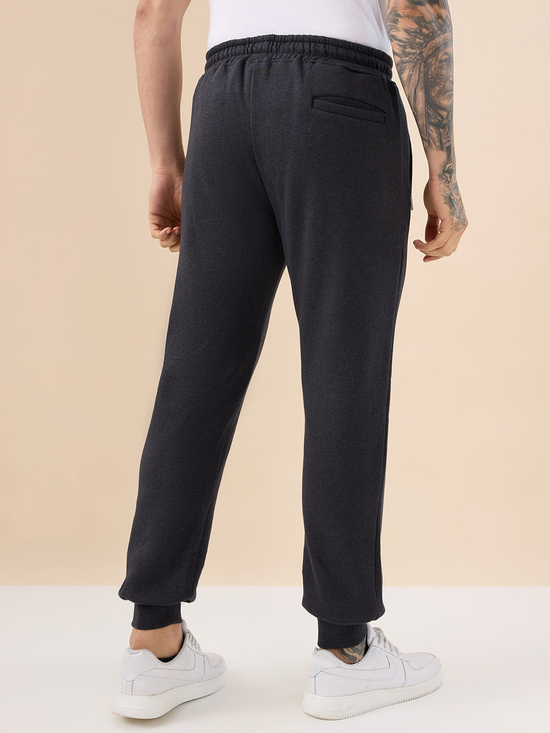 Status Quo Men's Solid Regular Fit Fleece Jogger with Drawstring Waist